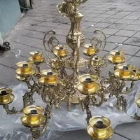 لوستر ۱۶ شاخه تمام برنجی|لوستر و چراغ آویز|فردیس, |دیوار