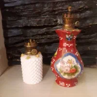 چراغ گردسوز چینی وبارفتن  قدیمی ساعت رومیزی