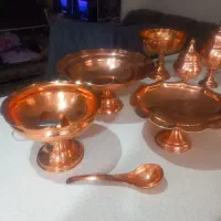 ظرف مسی شکلات خوری گل و گلدان سرخ کن زودپز تابلو|ظروف سرو و پذیرایی|تهران, استاد معین|دیوار