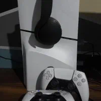 کنسول ps5 slim دو دسته همراه هدستpule 3d