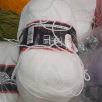 کاموا بافتنی اکریل بافت سفید و مشکی و .