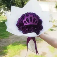 دسته گل بنفش|گل مصنوعی|سنگر, |دیوار