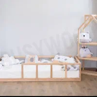 تخت دو طبقه . کلبه . کودک جوان سرویس چوبی سیسمونی|تخت و صندلی بچه|مشهد, نوید|دیوار