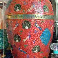 گلدان برنجی میناکاری شده