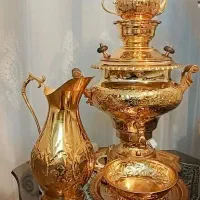 سماور برنجی فوق العاده زیبا،سوفله خوری مارک فرانسه|سماور، چای‌ساز، قهوه‌ساز|مشهد, حسابی جنوبی (شهرک غرب)|دیوار