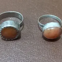 دو تا انگشتری قدیمی نقره عقیق