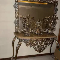 آیینه کنسول شمعدان ساعت برنز سنگین واصل