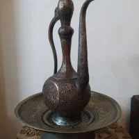 آفتابه لگن مسی تمام قلم قدیمی عتیقه و زیبا