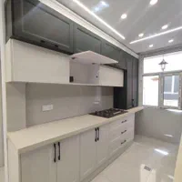 کابینت دو پله نئوکلاسیک مشکی زغالی و سفیدمات|مصالح و تجهیزات ساختمان|اندیشه, |دیوار