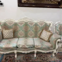 مبلمان استیل ۷ نفره و ۲ عدد میزبان