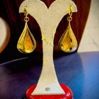 «طلای نگین» گوشواره طرح اشکی بدون اجرت و مالیات