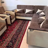 مبل ۸ نفره چوب و چرم|مبلمان خانگی و میز عسلی|کاشان, امیرکبیر|دیوار