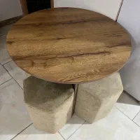 میز غذاخوری ۴ نفره همراه با ۴ عدد پاف