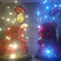 باکس شیشه‌ای گل و عروسک به قیمت تولید،ارسال رایگان