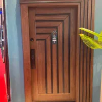 درب ضدسرقت روکش چوب  طرح ال