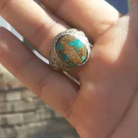 فیروزه نیشابوری رگه طلایی خوشرنگ طبیعی واصل