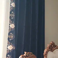 والن پرده آبی سرمه ای پانچی|پرده، رانر، رومیزی|الوند, |دیوار