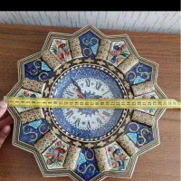 ساعت خاتم مینو کاری مسی چوبی دست ساز