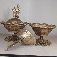 قندان برنز اصل قدیمی تزئینی دکوری|صنایع دستی و سایر لوازم تزئینی|قم, بنیاد|دیوار