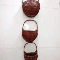 سه عدد سبد حصیری تزئینی