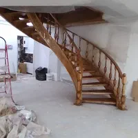 پله دوبلکس چوبی پله گرد پله خم نرده نجاری|خدمات پیشه و مهارت|سنندج, |دیوار