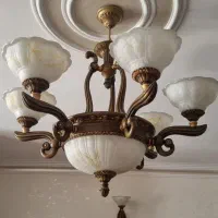 لوستر سه شاخه رزین طرح چوب