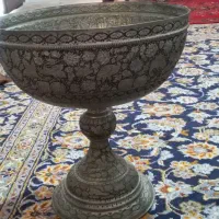 جام ظرف میوه قدیمی مس وبرنج اب کاری نقره|کلکسیون اشیاء عتیقه|تهران, بنی‌هاشم|دیوار