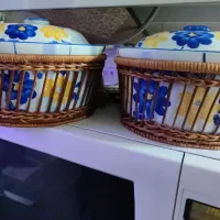 دو عدد سوپ خوری گل پنبه ای سایز بزرگ