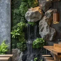 نقاشی واحد. طرح صخره و سنگ  . میکروسمنت . کناف .|خدمات پیشه و مهارت|کرج, عظیمیه|دیوار