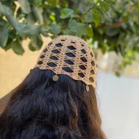 کلاه سکه دار ترند بهاری توری|لباس|محمدیه-قزوین, |دیوار