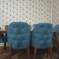 میز نهار خوری چوب راش وصندلی چستر با پارچه بوگاتی|میز و صندلی غذاخوری|خرمآباد, |دیوار