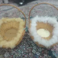 سبد چوبی حصیری|صنایع دستی و سایر لوازم تزئینی|یزد, |دیوار