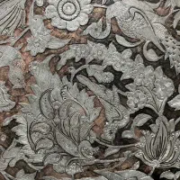 سینی مسی قلم کاری شده|کلکسیون اشیاء عتیقه|تهران, کاشانک|دیوار