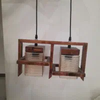 لوستر چوبی دو شعله