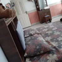 تخت دو نفره نو همراه با آینه۴کشو، صندلی و تشک|تخت و سرویس خواب|بروجرد, |دیوار