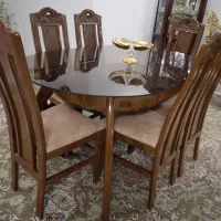 میزنهارخوری 6نفره تمام چوب ومحکم(مناسب جهیزیه)|میز و صندلی غذاخوری|مشهد, توس (بلوار توس)|دیوار