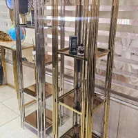 استند ویترین بوفه فلزی دکوری چهارطبقه پیانو مربع|بوفه، ویترین، کنسول|آفتاب, |دیوار