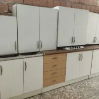 کابینت بدنه فلز درب mdf متراژ بالا با هود سینک گاز
