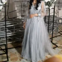 لباس سفید نگین دار