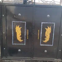 انواع درب آکاردئونی چوبی آهنی دوجداره|عمدهفروشی|محمدیه-قزوین, |دیوار