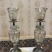 شمعدان و ساعت برنزی