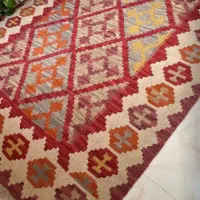 پرده و قالیچه ی گلیم گیوه سنتی|پرده، رانر، رومیزی|میبد, |دیوار