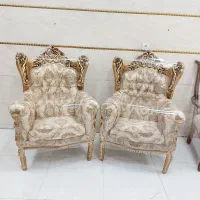 مبل سلطنتی نه نفره مدل دوسرگل درحد نو تمام راش|مبلمان خانگی و میز عسلی|رشت, آزادگان|دیوار