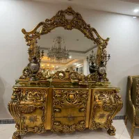 اینه کنسول تمام چوب نقاشی شده در حد نو