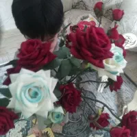 گل رز مصنوعی 6شاخه 3تایی تمیز