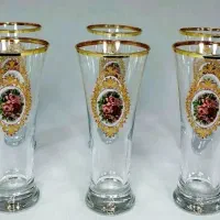 لیوان لب طلای گل رز فرانسوی