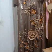 لباس مجلسی نسکافه ای رنگ کار دست