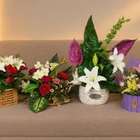 سبد گلدان گل مصنوعی