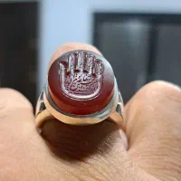 انگشتر عقیق یمنی حکاکی استاد سیدعباس ضابطی