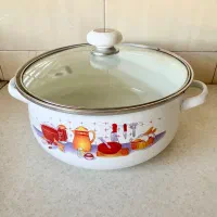 دوعدد قابلمه لعابی سفید قدیمی|ظروف پختوپز|تهران, سازمان برنامه جنوبی|دیوار